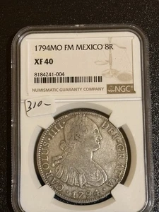 1794 MO FM Mexico 8 Reales NGC XF 40 - Picture 1 of 2