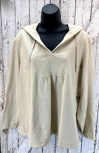 Orvis Women's 100% Cotton Pull Over Hooded Tunic Large Small Flaw - Picture 1 of 8
