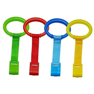 4 PCS 4 Colors Plastic Baby Crib Pull Rings Kids Walking Exercises Assistant - Picture 1 of 8