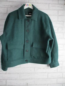 Sportgirl womens coat jacket 12 green button front pockets - Picture 1 of 9