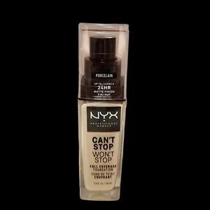 NYX CANT STOP WONT STOP 24 HOUR Full Coverage Foundation Makeup PORCELAIN 1 oz - Picture 1 of 12