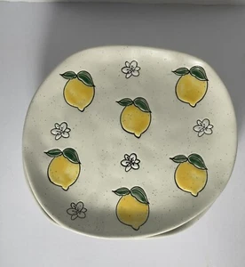 ~Set of 5 Spectrum Designz LEMON Bloom Salad Plates 8" Dessert Stoneware - Picture 1 of 5