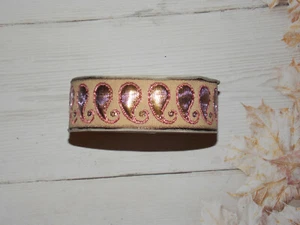 30mm beige gold bronze metallic embroidered ribbon applique indian trimming  - Picture 1 of 1