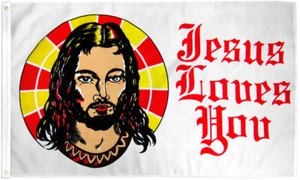 Jesus Loves You Flag 3x5ft Religious Flag - Picture 1 of 2