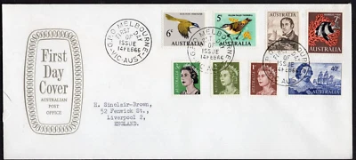 1966 Decimal Definitives Australia Birds $4 King Navigator APO Shield FDC Cover - Image 1 of 2