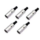 5pcs 5PIN DIN Connector Midi Cable Lead Audio Plug Male Inline Metal Connector