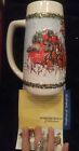 Vintage 2009 Clydesdale Christmas Holiday Budweiser Beer Stein Raised Images! for sale