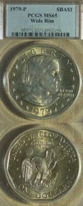 Error: 1979P SBA $1 Wide Rim Cert PCGS MS65 CT158 - Picture 1 of 1