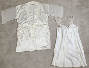 California Dynasty Lace &Satin Robe And Cami ivory Medium - Picture 1 of 11
