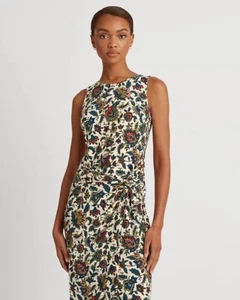 Ralph Lauren Black Label Multicolor Paisley Wrap Front Midi Dress Women's Sz 6 - Picture 1 of 10