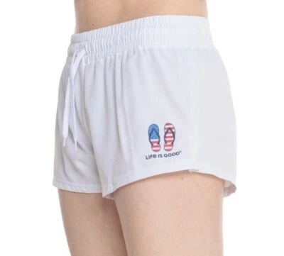 *BIG SALE* Life Is Good Womens LARGE Boardshorts FLIP FLOPS Swim Shorts UPF50 L - Image 1 of 2