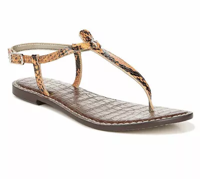 New Sam Edelman GIGI Women's Thong Sandals Orange Snake Shoes Size 5 M 900107 - Image 1 of 3