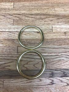 (2) Walsall Solid Brass Rings 2.5” OD( 2” ID) Good For Horse Tack Etc Q-4-2