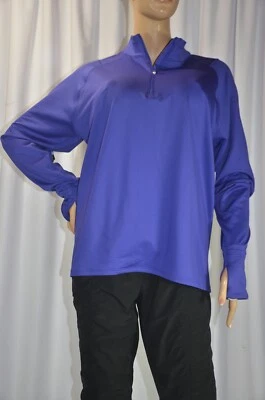 NUEVO CON ETIQUETAS 1X Camisa Pullover Talla Grande Athleta Noble Azul Silbador Media Cremallera #466433 Foto 1 de 4