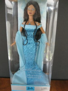 2002 Mattel Dezember Türkis Barbie Puppe Birthstone und Februar Amethyst   - Bild 1 von 7