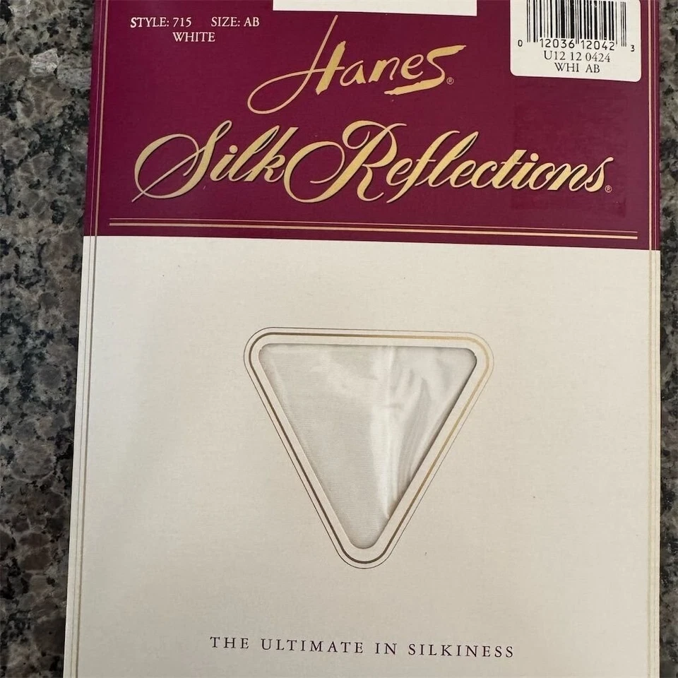 Hanes Silk Reflections Sandalfoot Pantyhose Size AB White