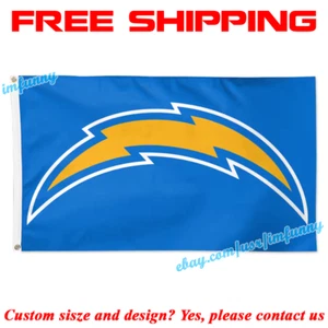 Los Angeles Chargers Primary Logo Flag Deluxe Banner 3x5 ft Fan Home Decor NFL - Picture 1 of 5