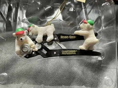 1997 Mr. Christmas Sears Robo Grip Alicates con Osos Polares Adorno de Navidad ~ Nuevo Foto 1 de 4