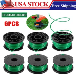 6PC String Trimmer Spool Line 20ft 0.080" For Black&Decker GH3000 LST540 LST540B - Picture 1 of 10