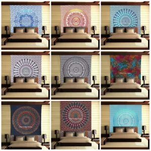  Indian Tapestry Wall Hanging Mandala Twin Hippie Bedspread Bohemian Decor Throw - Picture 1 of 25