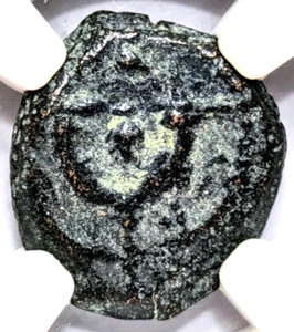 Judaea AE Prutah NGC VF Ácaro Viudas 135-37 aC Reyes Asmoneos Dinero de la Biblia - Imagen 1 de 12