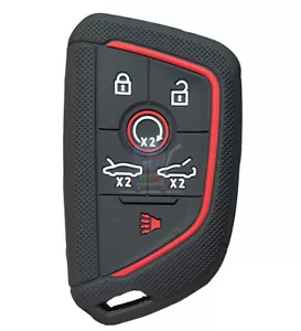 Fit Chevrolet 2022 Corvette C8 6 Button Remote Key Fob Silicone Case Cover Black - Picture 1 of 10