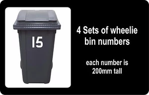 wheelie bin numbers, 4 sets for all your bins, numbers 1- 50 - Picture 1 of 3
