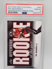 Patrick Mahomes 2017 Leaf Best Offensive ROY Prediction Rookie Card PM1 PSA 10