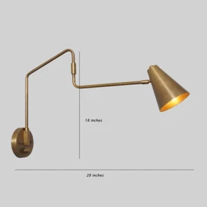 Stilnovo Style Pair Light Articulated Sconce Mid Century Raw Brass Wall Lamp - Picture 1 of 3
