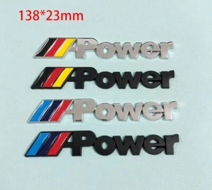 Stainless Steel Chrome M Power Boot Rear Emblem Sticker Fender Badge for BMW - Afbeelding 1 van 4