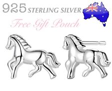 925 Sterling Silver Horse Pony Stud Pierced Earrings Womens Girls Jewellery Gift