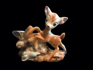VINTAGE WALT DISNEY PRODUZIONI BAMBI THUMPER FIORIERA CERAMICA CERAMICA - Foto 1 di 10