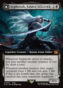 Sephiroth, Fabled SOLDIER x1 1x Extended Art + FREE EMBLEM Final Fantasy NM MTG - Picture 1 of 4