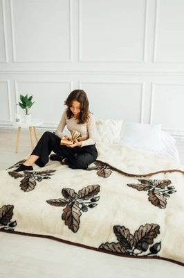 Natural Sheepskin Fur Blanket | Wool Throw | Rustic Cozy Home Decor - Image 1 of 4