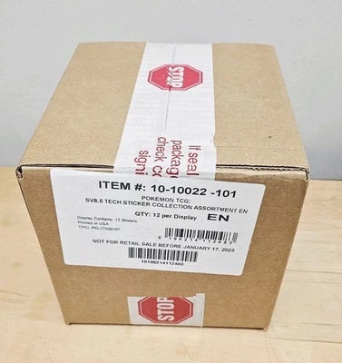 Pokemon TCG PRISMATIC EVOLUTION Tech Sticker Collection 12ct Display Sealed CASE - Image 1 of 4