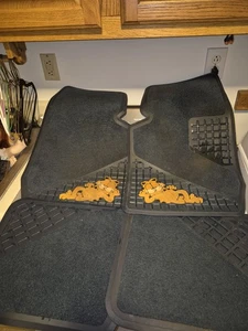 Vintage Garfield Car Floor Mats Blue Rubber Carpet Rare Complete 4 Piece Set - Picture 1 of 3