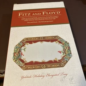 Fitz and Floyd Yuletide Holiday Elongated Tray - BRAND NEW Still in original pkg - Picture 1 of 7