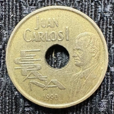25 Pesetas - Juan Carlos I (High jump) Spain Coin KM# 851 - Image 1 of 4