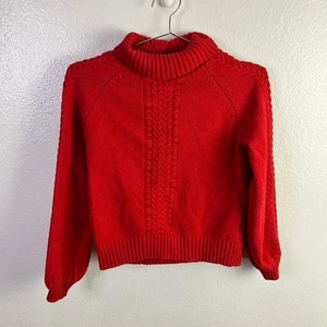 Janie and Jack Wool Blend Knit Turtleneck Size 12 Red Christmas Holiday - Picture 1 of 6
