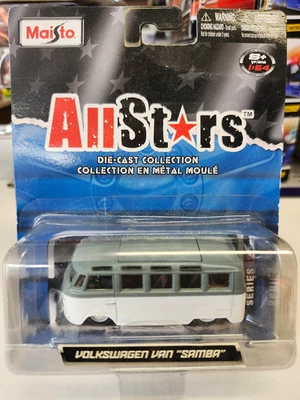 Maisto All Stars Series 13 Volkswagen Van "Samba" in Gray & White - Image 1 of 4