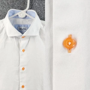 Stenstroms 41 Twofold Super Fitted Body Cotton White Solid Business Mens Swedish - Picture 1 of 21