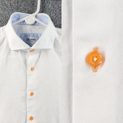 Stenstroms 41 Twofold Super Fitted Body Cotton White Solid Business Mens Swedish - Image 1 of 4