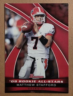 2009 Bowman Draft Picks - 09 ft. Rookie All-Stars Matthew Stafford #AS10 (RC) - Image 1 of 2