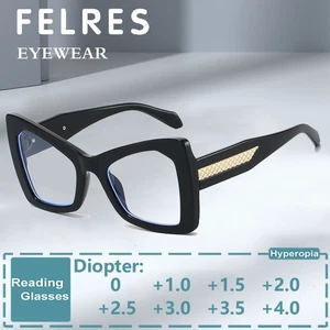 Women Cat Eye Blue Light Blocking Reading Glasses Clear Lens Presbyopic Readers - Picture 1 of 25