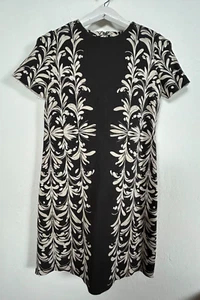 Tory Burch Women's Shift Dress Brushstrokes Symphony Black Back Zip Size Small - Picture 1 of 8