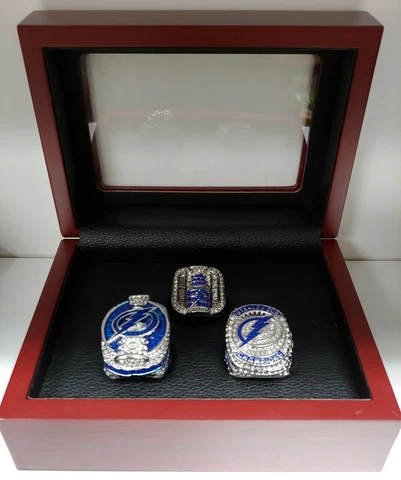 3 Pcs Collectors Rings Tampa Bay Lightning Stanley Cup Championship Set Cover