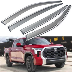 1Set Window Vent Visor Deflector Shade Rain Guards for 2022-2024 Toyota Tundra - Picture 1 of 8