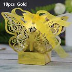 10Pcs Butterfly Hollow Carriage Favors Box Gifts Candy Boxes With Ribbon Weddi7H