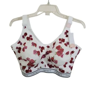 Cacique Bra Cotton Unlined Full Coverage No Wire Scoop Rose Floral NWT 40G - Picture 1 of 12