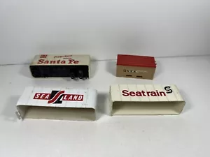 Lot of 4 Tyco HO 1 Sea Train Container & 1 Sea Land Trailer 1 SF & 1 Other - Picture 1 of 9